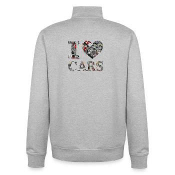 I Love Cars – for friends of cars and sports cars - Unisex Organic Zip Sweatshirt by Stanley/Stella - heather grey - Back - AI Model Male 185 light (185cm)