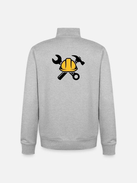 Craftsmen & Construction Workers | Tool Logo - Unisex Organic Zip Sweatshirt by Stanley/Stella - heather grey