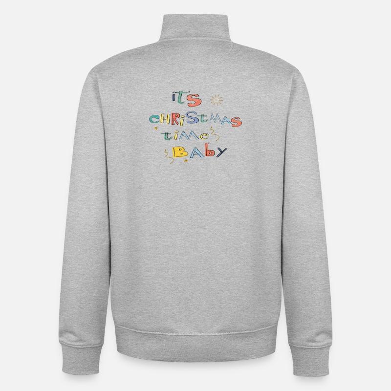 C’est la période de Noël - Sweat zippé unisexe en coton bio Stanley/Stella - gris chiné