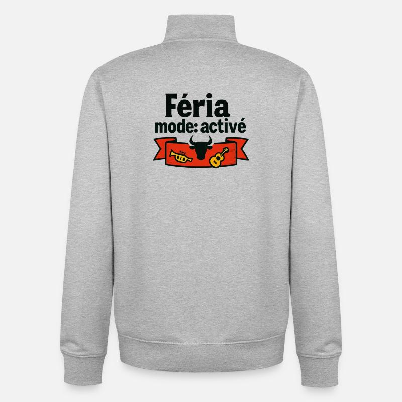 Féria mode : activé - Sweat zippé unisexe en coton bio Stanley/Stella - gris chiné