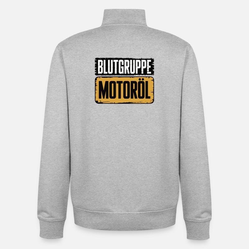 Blutgruppe Motoröl Schrauber Design - Unisex Organic Zip Sweatshirt von Stanley/Stella - Grau meliert