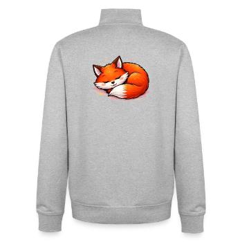 Schlafender Fuchs – niedliches Tiermotiv - Unisex Organic Zip Sweatshirt von Stanley/Stella - Grau meliert - Hinten - AI Model Male 185 light (185cm)