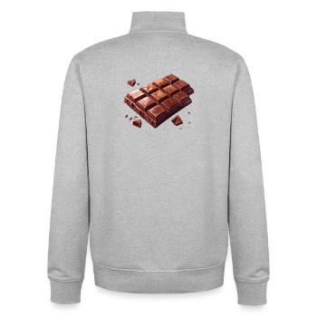 chocolate - Unisex Organic Zip Sweatshirt by Stanley/Stella - heather grey - Back - AI Model Male 185 light (185cm)
