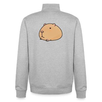 Lounging Capybara Cozy Vibe - Unisex Organic Zip Sweatshirt by Stanley/Stella - heather grey - Back - AI Model Male 185 light (185cm)