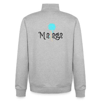 Malaga Biznaga - Sweat zippé unisexe en coton bio Stanley/Stella - gris chiné - Dos - AI Model Male 185 light (185cm)