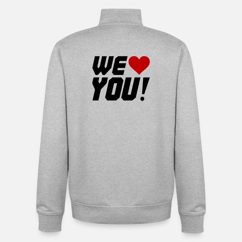 Herzkontrast Silhouette - Unisex Organic Zip Sweatshirt von Stanley/Stella - Grau meliert