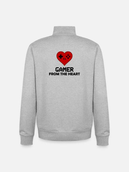 gamer_from_the_heart_002 - Unisex Organic Zip Sweatshirt von Stanley/Stella - Grau meliert
