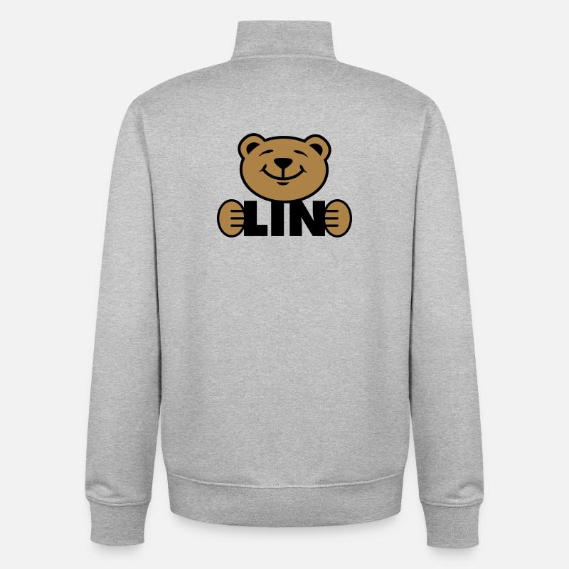 Berlin | Bär | Bearlin | Bear - Sweat zippé unisexe en coton bio Stanley/Stella - gris chiné