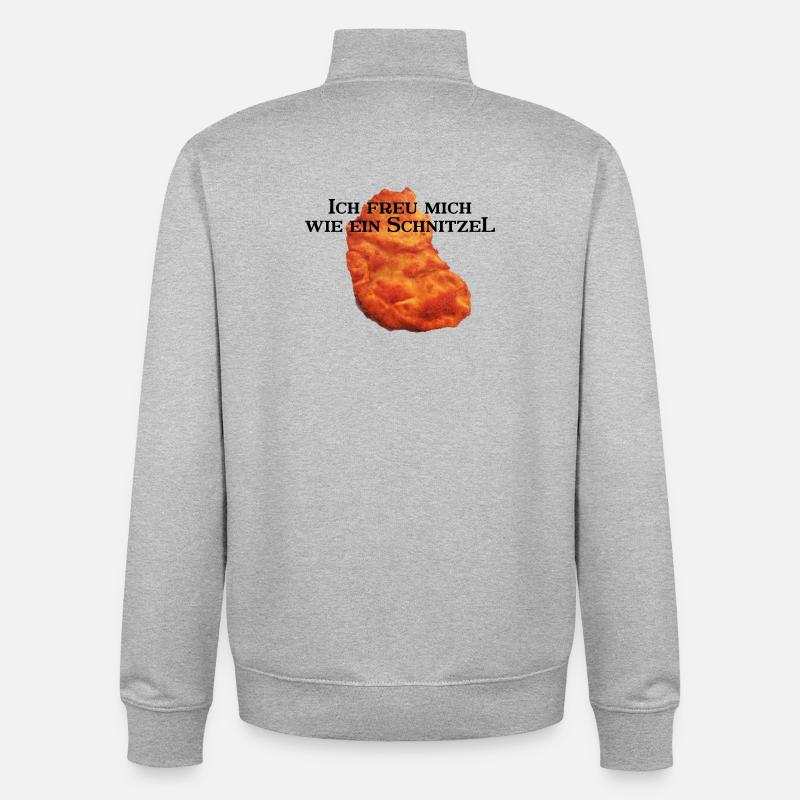 Je suis impatient de schnitzel - Sweat zippé unisexe en coton bio Stanley/Stella - gris chiné