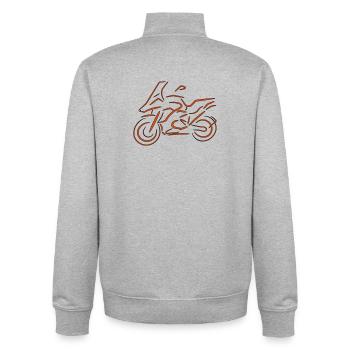 Motorrad Fahrer, Bike, Biker, 1200 - Unisex Organic Zip Sweatshirt von Stanley/Stella - Grau meliert - Hinten - AI Model Male 185 light (185cm)