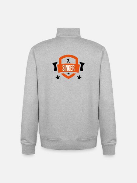 Singer - Sing 🎤 - Unisex Organic Zip Sweatshirt by Stanley/Stella - heather grey