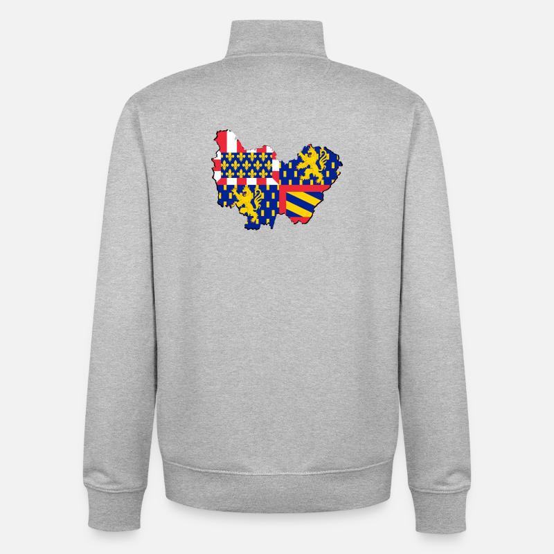 bourgogne franche Comté - Unisex Organic Zip Sweatshirt by Stanley/Stella - heather grey