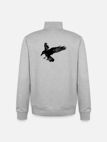 Raven Hugin - Unisex Organic Zip Sweatshirt by Stanley/Stella - heather grey