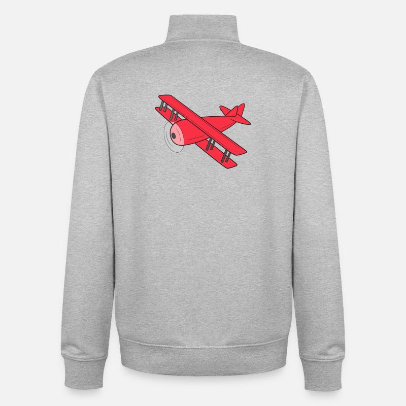 Flugzeug Doppeldecker - Unisex Organic Zip Sweatshirt von Stanley/Stella - Grau meliert