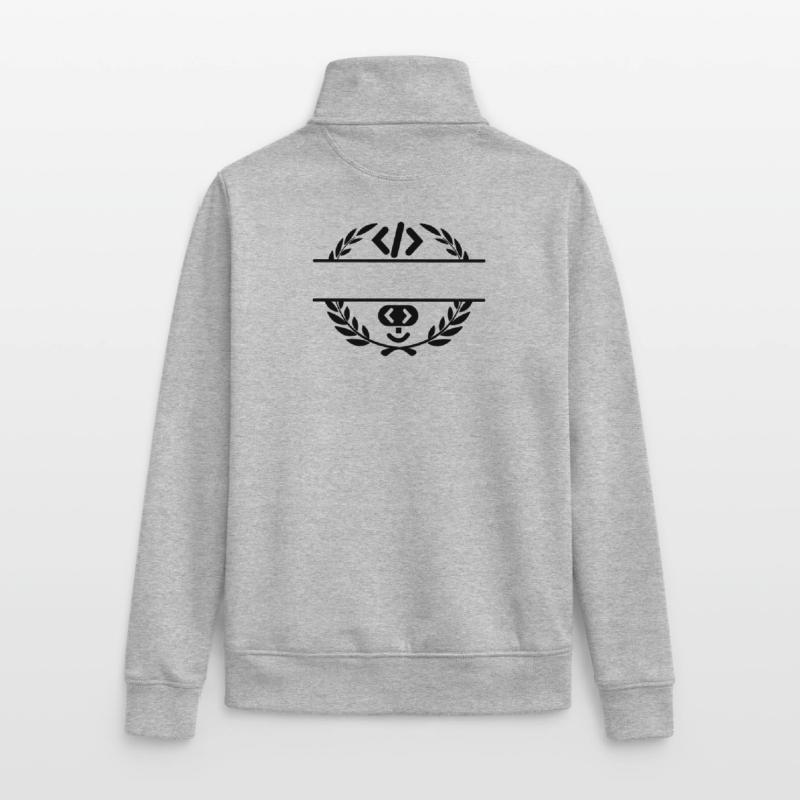 Code logo and code smiley in laurel wreath Unisex Organic Zip Sweatshirt by Stanley/Stella