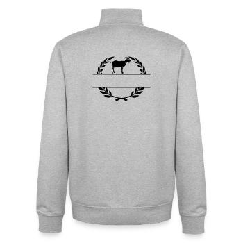 Ziegenkäse Monogramm Lorbeerkranz - Unisex Organic Zip Sweatshirt von Stanley/Stella - Grau meliert - Hinten - AI Model Male 185 light (185cm)