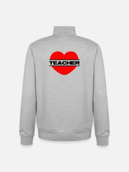 Liebe dein Herz 041 Lehrer - Unisex Organic Zip Sweatshirt von Stanley/Stella - Grau meliert