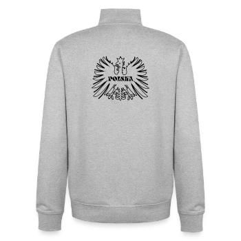Poland Polska - Unisex Organic Zip Sweatshirt by Stanley/Stella - heather grey - Back - AI Model Male 185 light (185cm)
