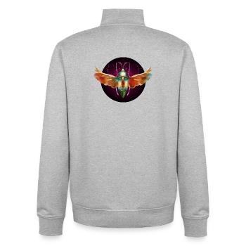 imaginative colorful shimmering insect with wings - Unisex Organic Zip Sweatshirt by Stanley/Stella - heather grey - Back - AI Model Male 185 light (185cm)
