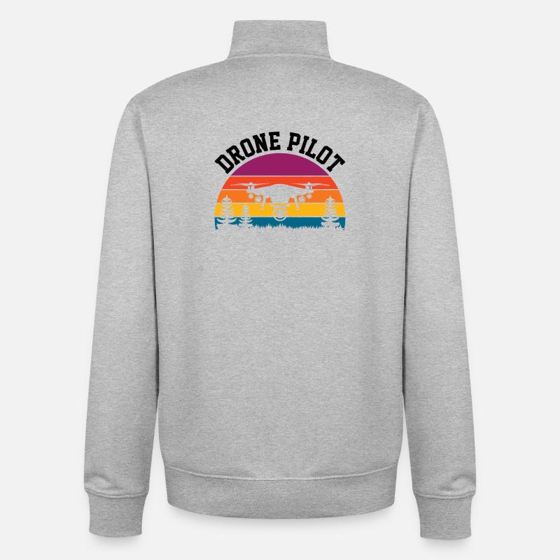 Pilote de drone - Sweat zippé unisexe en coton bio Stanley/Stella - gris chiné