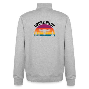 Drone Pilot - Unisex Organic Zip Sweatshirt by Stanley/Stella - heather grey - Back - AI Model Male 185 light (185cm)