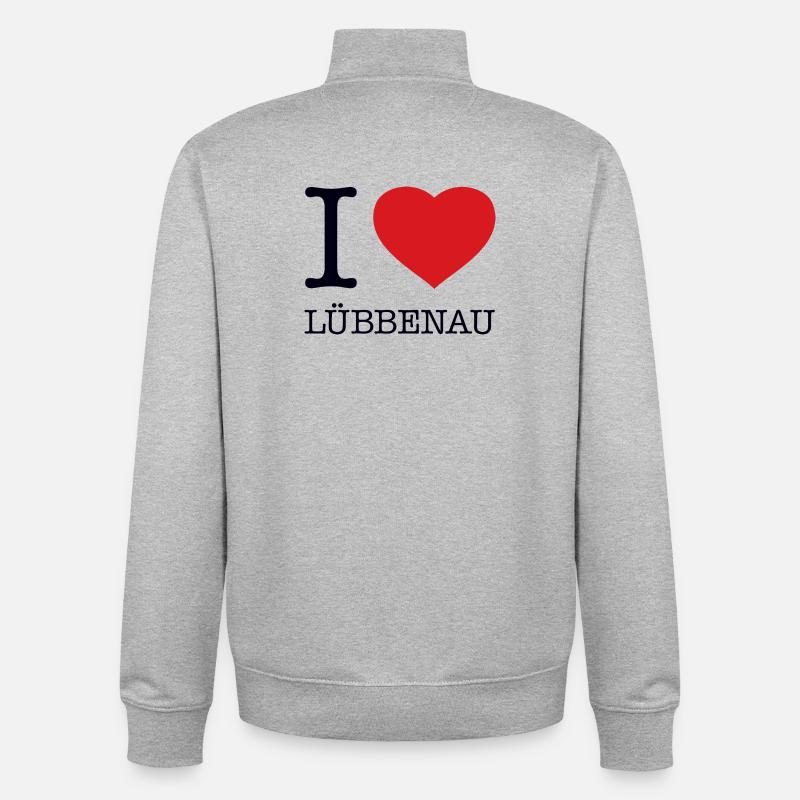 J’ADORE LÜBBENAU - Sweat zippé unisexe en coton bio Stanley/Stella - gris chiné