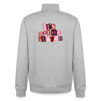 It’s Not Me It’s You Funny Love Quote - Unisex Organic Zip Sweatshirt by Stanley/Stella - heather grey - Back - AI Model Male 185 light (185cm)