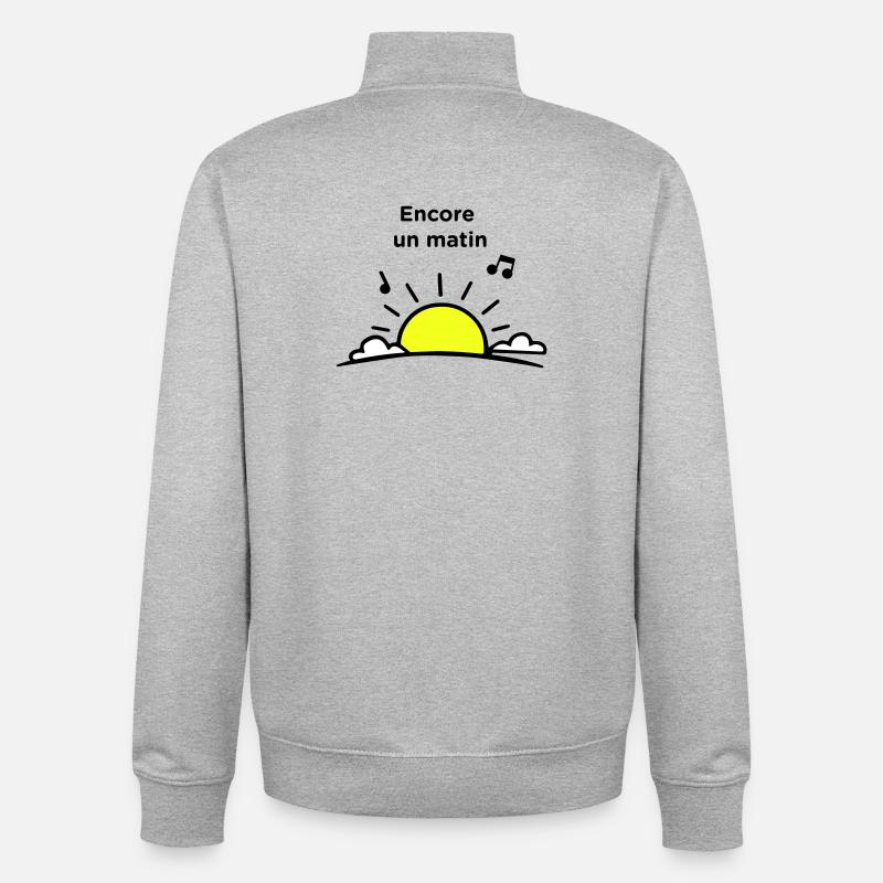 Encore un matin - Sweat zippé unisexe en coton bio Stanley/Stella - gris chiné