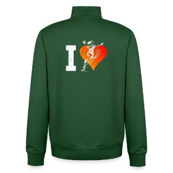 Einfach Handball zeitloses Design fuer Frauen - Unisex Organic Zip Sweatshirt von Stanley/Stella - Flaschengrün - Hinten - AI Model Male 185 dark (185cm)