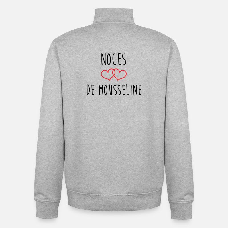 36th wedding anniversary (muslin anniversary) - Unisex Organic Zip Sweatshirt by Stanley/Stella - heather grey