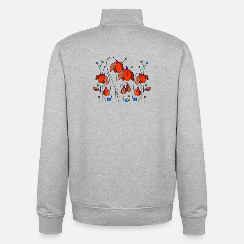 Blumen - Unisex Organic Zip Sweatshirt von Stanley/Stella - Grau meliert