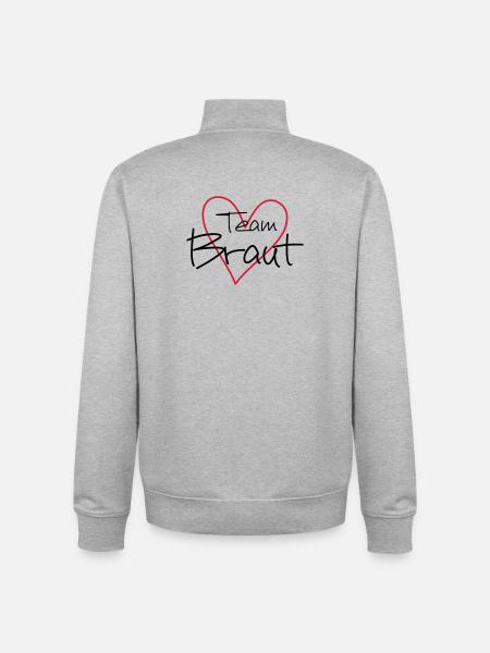 Team Braut Herz Party - Unisex Organic Zip Sweatshirt von Stanley/Stella - Grau meliert