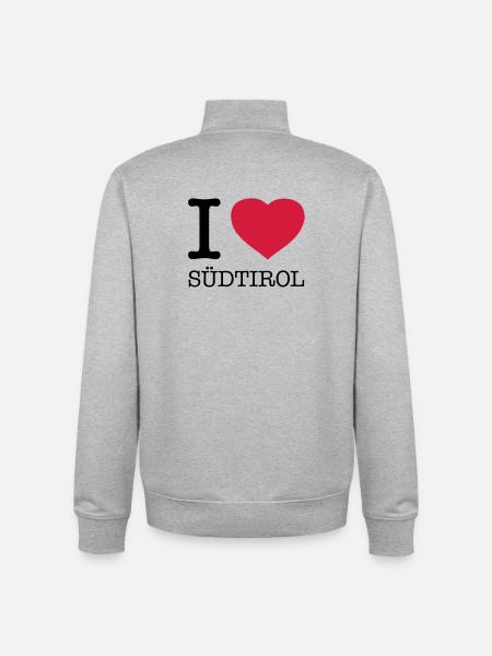 I love Sudtirol - Unisex Organic Zip Sweatshirt by Stanley/Stella - heather grey