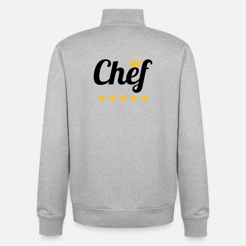Chef - Sweat zippé unisexe en coton bio Stanley/Stella - gris chiné