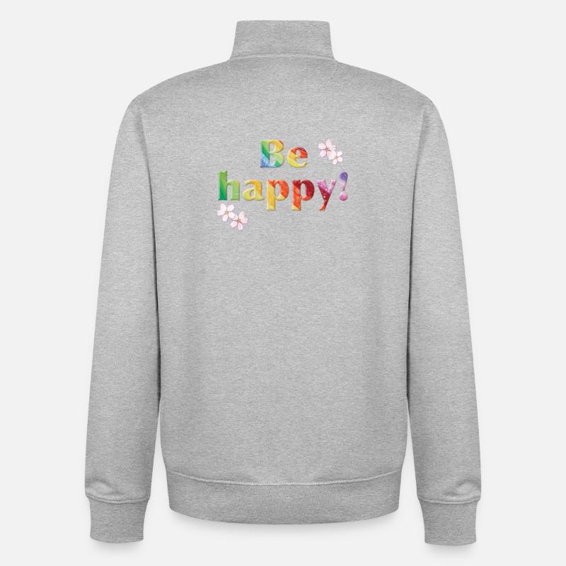 Be happy Rainbow - Sonja Ariel von Staden - Unisex Organic Zip Sweatshirt von Stanley/Stella - Grau meliert