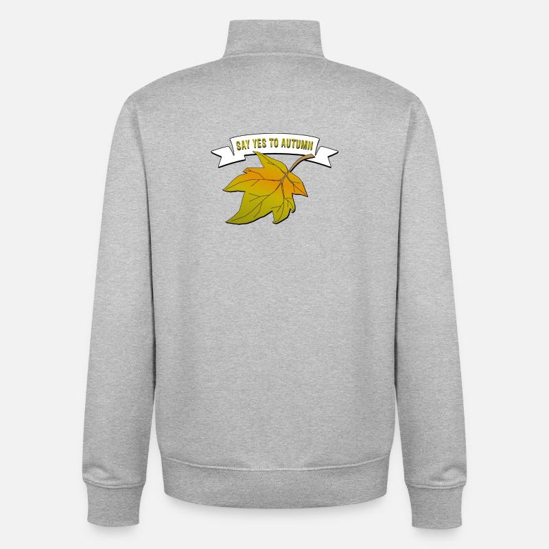 Dites oui à l’automne - Sweat zippé unisexe en coton bio Stanley/Stella - gris chiné