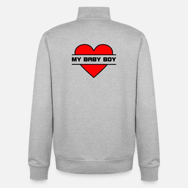 Je t’aime cœur 033 - Sweat zippé unisexe en coton bio Stanley/Stella - gris chiné