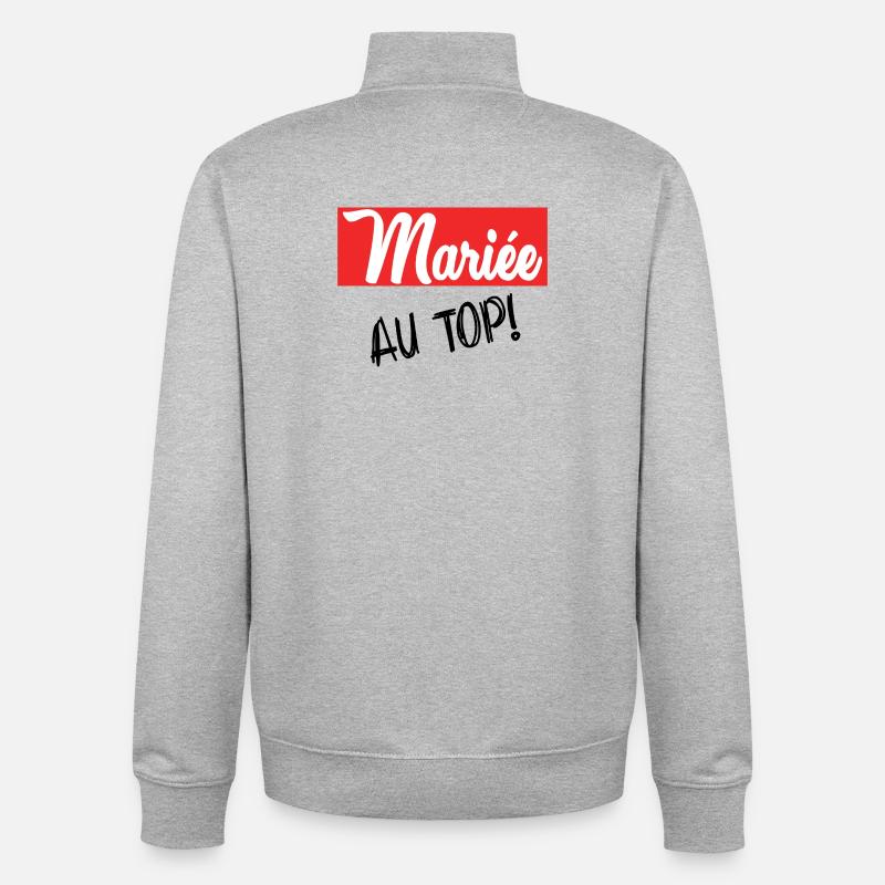 FUTURE MARIEE. EVJF. MARIEE. TEAM - Sweat zippé unisexe en coton bio Stanley/Stella - gris chiné