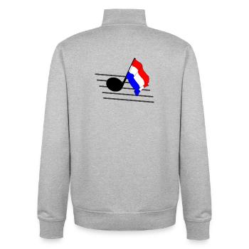 Drapeau de tonalité de musique drapeau Pays-Bas - Sweat zippé unisexe en coton bio Stanley/Stella - gris chiné - Dos - AI Model Male 185 light (185cm)