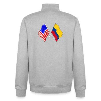 Flag USA, Columbia - Unisex Organic Zip Sweatshirt by Stanley/Stella - heather grey - Back - AI Model Male 185 light (185cm)