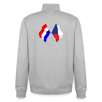 Flag of the Netherlands, Czech Republic - Unisex Organic Zip Sweatshirt by Stanley/Stella - heather grey - Back - AI Model Male 185 light (185cm)