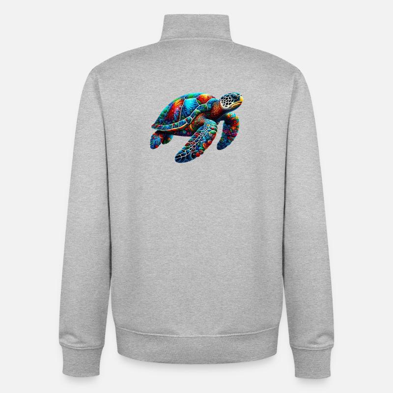 Tortue - Sweat zippé unisexe en coton bio Stanley/Stella - gris chiné