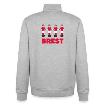 Brest - Unisex Organic Zip Sweatshirt von Stanley/Stella - Grau meliert - Hinten - AI Model Male 185 light (185cm)