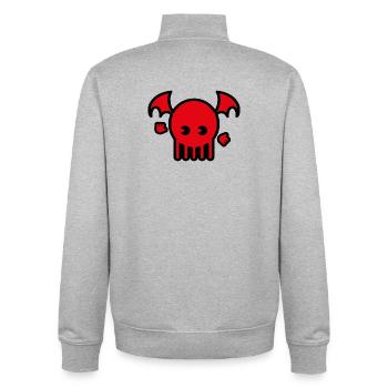 Cthulhu 2024 - Unisex Organic Zip Sweatshirt von Stanley/Stella - Grau meliert - Hinten - AI Model Male 185 light (185cm)