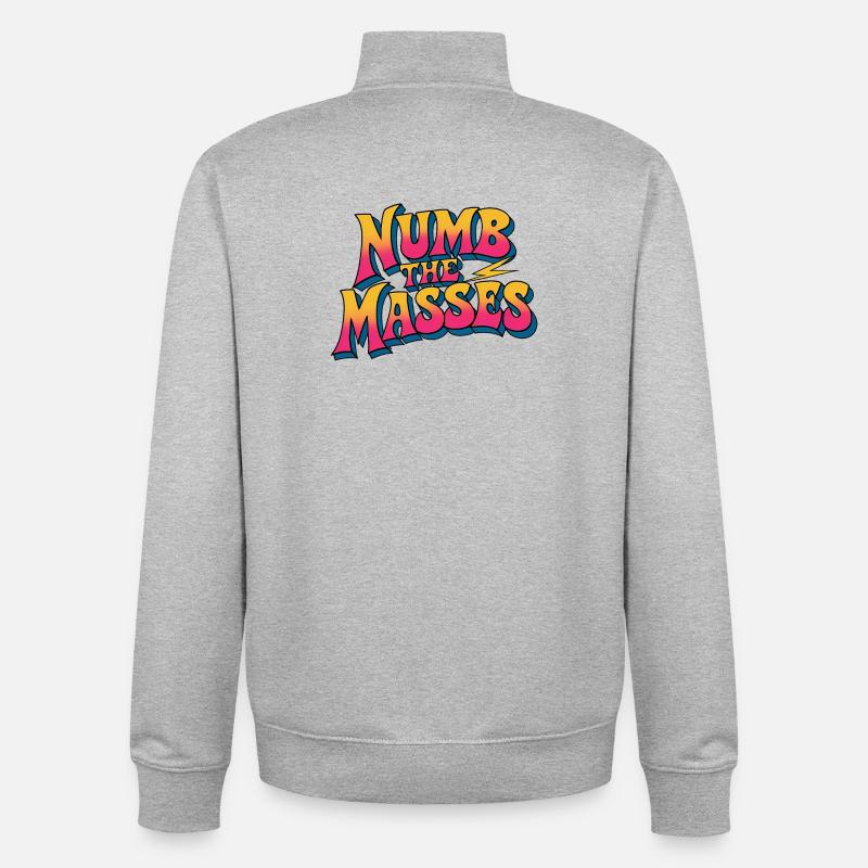 Engourdir les masses - Sweat zippé unisexe en coton bio Stanley/Stella - gris chiné