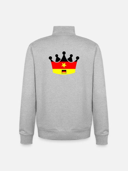 Germany Krone - Unisex Organic Zip Sweatshirt by Stanley/Stella - heather grey