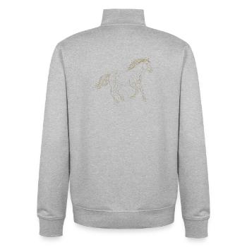 Snowboard Minimalist Rider Silhouette - Sweat zippé unisexe en coton bio Stanley/Stella - gris chiné - Dos - AI Model Male 185 light (185cm)
