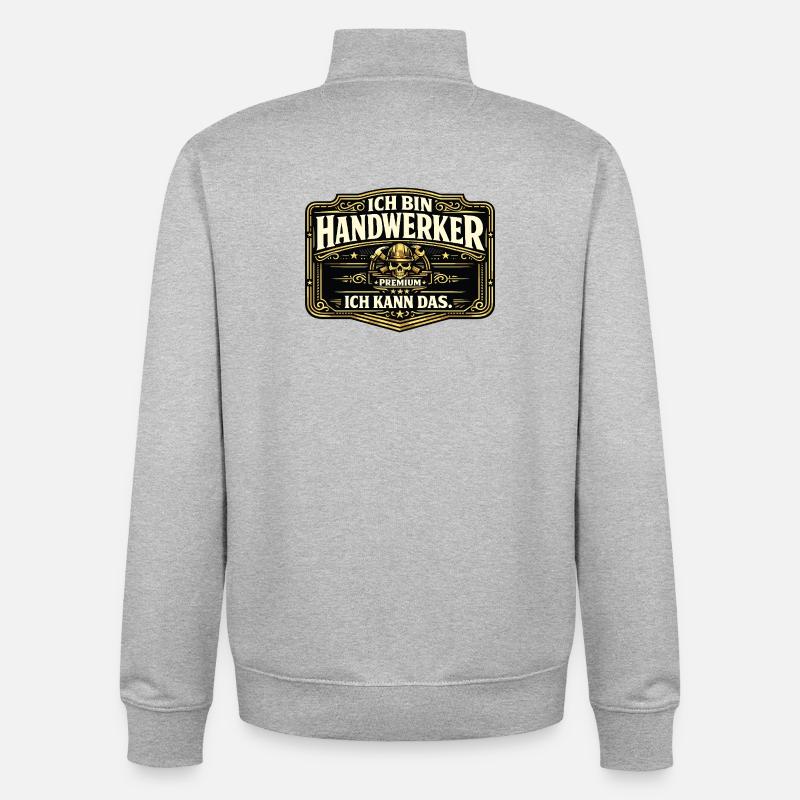 Ich bin Handwerker Premium - Unisex Organic Zip Sweatshirt von Stanley/Stella - Grau meliert