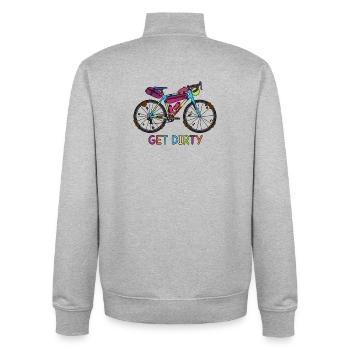 Get Dirty Muddy Gravel Bike Illustration - Unisex Organic Zip Sweatshirt by Stanley/Stella - heather grey - Back - AI Model Male 185 light (185cm)