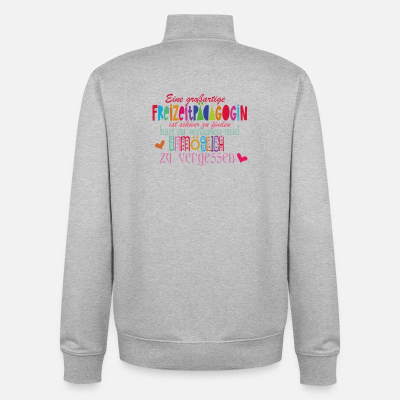 Freizeitpädagogin - Unisex Organic Zip Sweatshirt von Stanley/Stella - Grau meliert